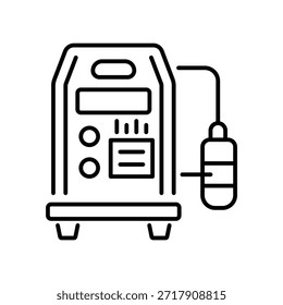 Trendy linear style icon of oxygen concentrator