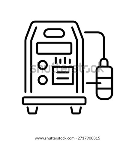 Trendy linear style icon of oxygen concentrator