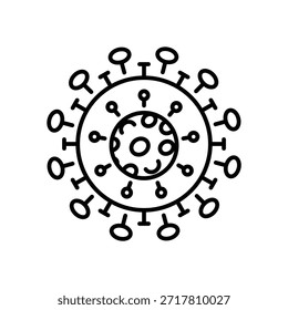 Trendy linear style icon of virus 