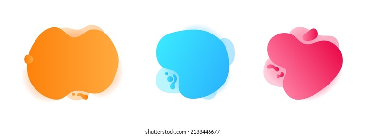Trendy liquid abstract geometric bubble on white background for seasonal offer, promotion, advertising. Modern style shape