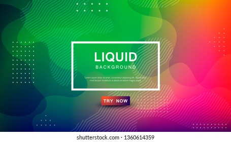 Trendy liquid color background. Fluid geometric shape composition. Modern Colorful gradient backdrop design. Vector illustration.