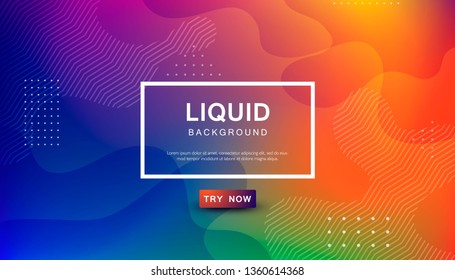 Trendy liquid color background. Fluid geometric shape composition. Modern Colorful gradient backdrop design. Vector illustration.