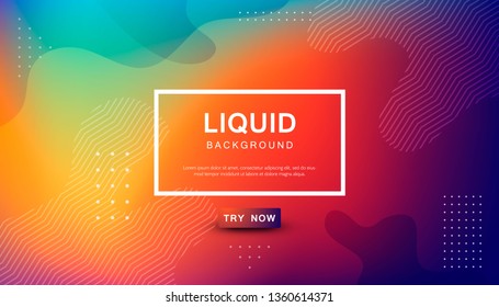 Trendy liquid color background. Fluid geometric shape composition. Modern Colorful gradient backdrop design. Vector illustration.