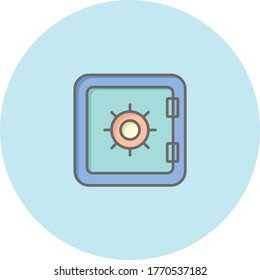 Icono de etiqueta de moda sobre fondo azul para web y gráfico móvil.