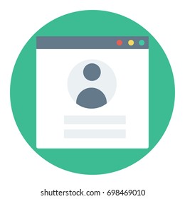 Trendy login or authorization screen with human icon. Member settings frame or employee profile