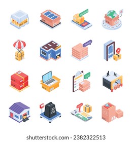 Trendy  Logistic Services Isometric Icon