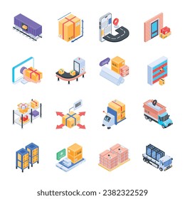 Trendy  Logistic Services Isometric Icon