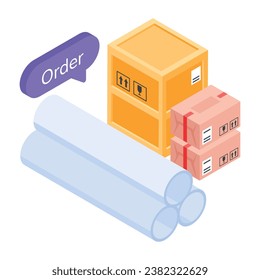 Trendy  Logistic Services Isometric Icon