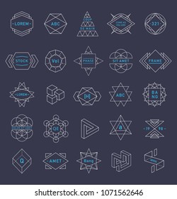 trendy logos geometric shapes vector set