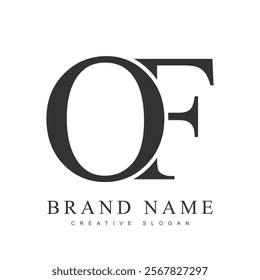 OF trendy logotype template. Initial letter o and f classic font style. Creative logo for company name or identity. Vector illustration.