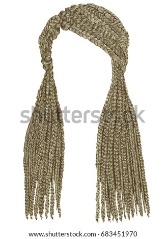 trendy  long hair cornrows blond colour. realistic 
graphics. fashion beauty style.
