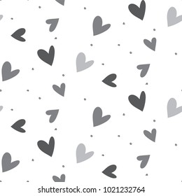 TRENDY LOVE SEAMLESS VECTOR PATTERN. GRUNGE ART HEART TEXTURE. VALENTINES DAY BACKGROUND