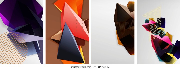 Formas de triángulo de poliéster bajo de moda 3d y otros elementos geométricos diseños de fondo para papel pintado, tarjeta de visita, cubierta, póster, banner, folleto, encabezado, sitio web