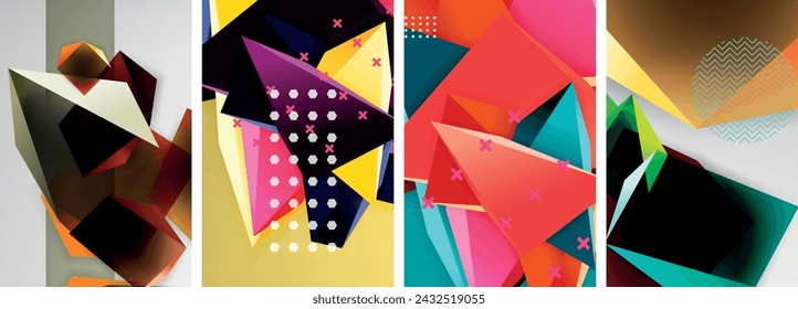 Formas de triángulo de poliéster bajo de moda 3d y otros elementos geométricos diseños de fondo para papel pintado, tarjeta de visita, cubierta, póster, banner, folleto, encabezado, sitio web
