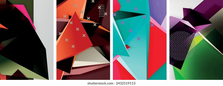 Formas de triángulo de poliéster bajo de moda 3d y otros elementos geométricos diseños de fondo para papel pintado, tarjeta de visita, cubierta, póster, banner, folleto, encabezado, sitio web
