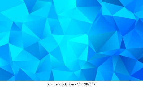 Trendy Low Poly Cerulean BG. Clear and Crystal