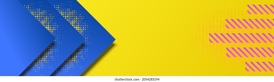 trendy luxury hipster abstract shape vector background design with blue and yellow color