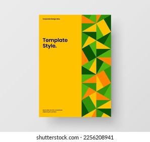 Plantilla de diseño vectorial de portada de revista de moda. Diseño de folletos de patrones geométricos multicolores.