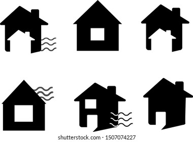 Trendy main icons white background. Included filled icons such as house, home near sea. main icon for web and mobile