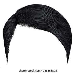 trendy man hairs.brunette black color.beauty style.realistic 3d .