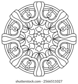 trendy mandala design for coloring book page , creative mandala art for wall art
