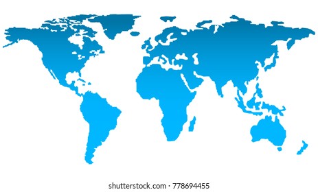 Trendy Map of the World in Bluish Color. Web Communications Concept. Vector Illustration