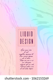 Trendy Marble Cover Design for your Business with Abstract Lines. Futuristic Poster, Flyer, Layout with Liquid Pattern for Branding, Identity, Annual Report. Vector minimalistic brochure. Luxury.