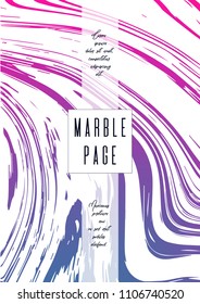Trendy Marble Cover Design for your Business with Abstract Lines. Futuristic Poster, Flyer, Layout with Liquid Pattern for Branding, Identity, Annual Report. Vector minimalistic brochure. Luxury.