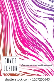 Trendy Marble Cover Design for your Business with Abstract Lines. Futuristic Poster, Flyer, Layout with Liquid Pattern for Branding, Identity, Annual Report. Vector minimalistic brochure. Luxury.