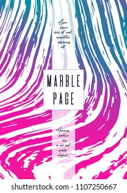 Trendy Marble Cover Design for your Business with Abstract Lines. Futuristic Poster, Flyer, Layout with Liquid Pattern for Branding, Identity, Annual Report. Vector minimalistic brochure. Luxury.