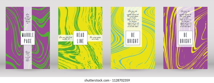 Trendy Marble Cover Design for your Business with Abstract Lines. Futuristic Poster, Flyer, Layout with Liquid Pattern for Branding, Identity, Annual Report. Vector minimalistic brochure. Luxury.