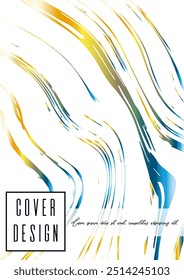 Trendy Marble Cover Design for your Business with Abstract Lines. Futuristic Poster, Flyer, Layout with Liquid Pattern for Branding, Identity, Annual Report. Vector minimalistic brochure. Luxury.