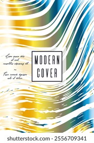 Trendy Marble Cover Design for your Business with Abstract Lines. Futuristic Poster, Flyer, Layout with Liquid Pattern for Branding, Identity, Annual Report. Vector minimalistic brochure. Luxury.