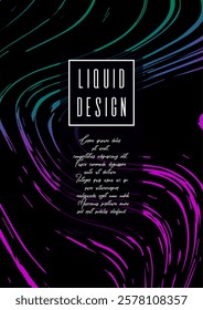 Trendy Marble Cover Design for your Business with Abstract Lines. Futuristic Poster, Flyer, Layout with Liquid Pattern for Branding, Identity, Annual Report. Vector minimalistic brochure. Luxury.