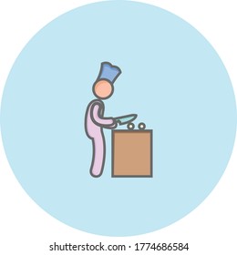 Trendy master chef icon on blue background for web and mobile graphic.