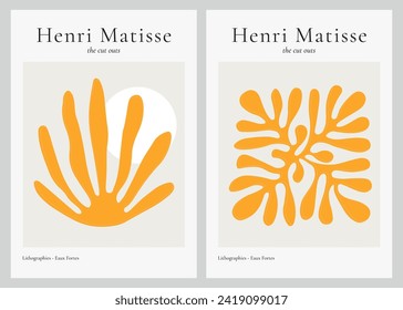 Trendy Matisse inspirierte die zeitgenössische Wandkunst mit abstrakten Frauen, Katzen, Vögeln, Algen, Schnitten und Linienkunst. 