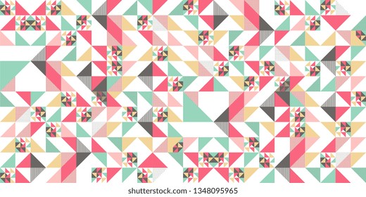 Trendy memphis abstract triangle seamless pattern colorful awesome design for textile print and wrapping.