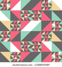 Trendy memphis abstract triangle seamless pattern colorful awesome design for textile print and wrapping.