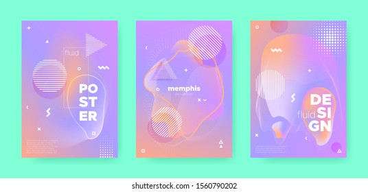 Trendy Memphis Geometric Elements. Contemporary Effect. Orange Wave Gradient Shape. Graphic 3d Dynamic Banners. Abstract Geometric Background. Gradient Liquid Shape. Abstract Geometric Elements.