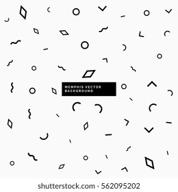 trendy memphis style background with geometric shapes
