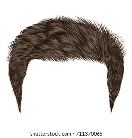 trendy men's brown hair. beauty realistic style.