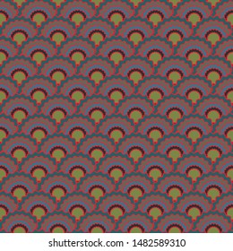 Trendy mermaid scales squama background, vector seamless fabric pattern, tiled textile print. Traditional chinese squama scales seamless arc tiles motif. Reptile animal skin pattern.