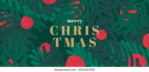 Trendy Merry Christmas greeting card set. This illustration captures the festive spirit of Christmas through its modern and abstract designs, making it perfect for holiday cards or decoration.