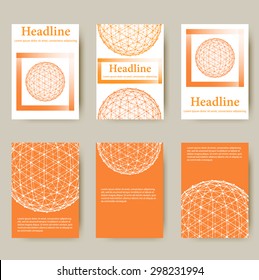 Trendy Mesh polygonal design style letterhead and brochure for business. Abstract  line polygonal design.