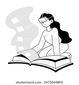Trendy Metaverse Doodle Mini Illustrationen 