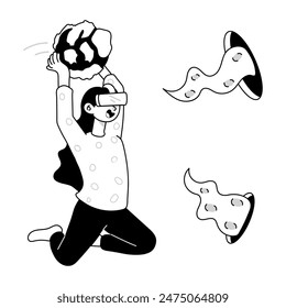 Trendy Metaverse Doodle Mini Illustrations 