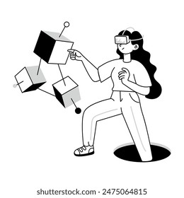 Trendy Metaverse Doodle Mini Illustrations 