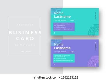 Trendy minimal abstract business card template. Modern corporate stationery id layout with geometric pattern. Vector fashion background design with information sample name text.