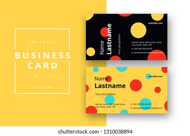 Trendy minimal abstract business card template. Modern corporate stationery id layout with geometric pattern. Vector fashion background design with information sample name text.