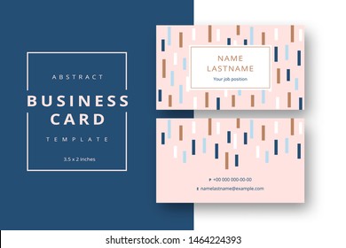 Trendy minimal abstract business card template. Modern corporate stationery id layout with geometric pattern. Vector fashion background design with information sample name text.